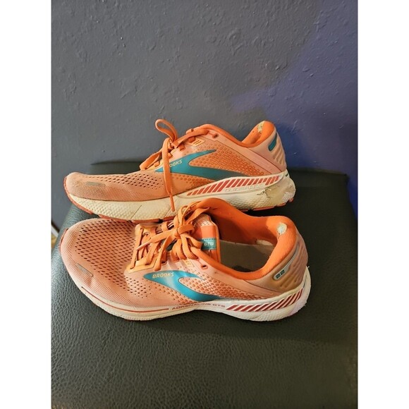 Brooks Adrenaline GTS 22 Womens 11 B Shoes Orange Running Walking Gym Trainer - Picture 4 of 8